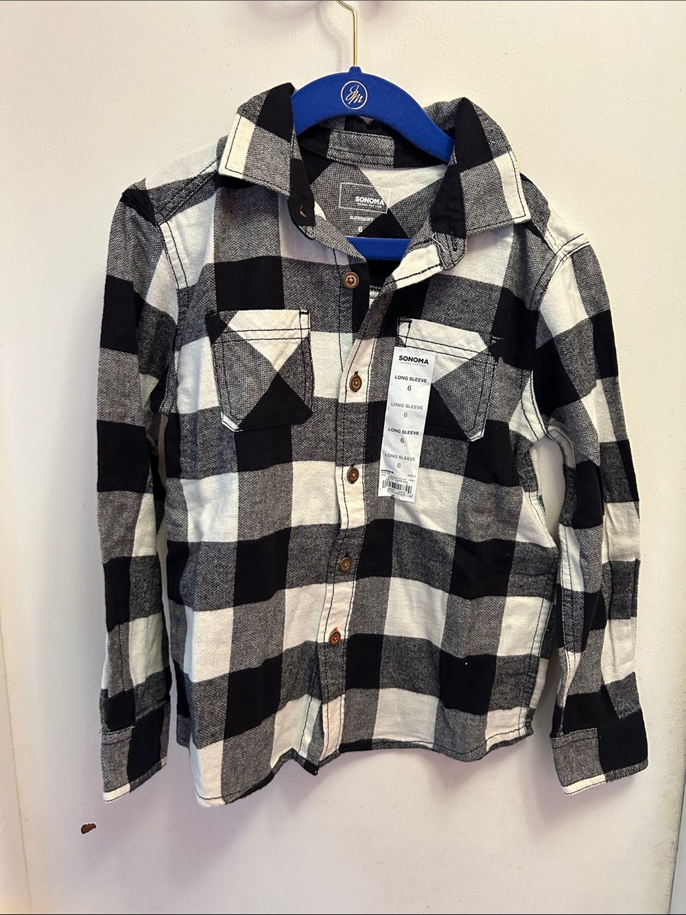 Sonoma Black & White Buffalo Plaid Kids' Shirt Jacket